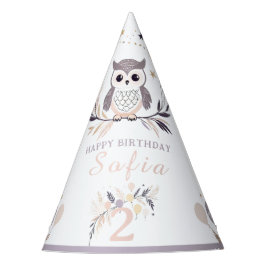 Chapeaux De Fêtes Pastel Boho Owl et Balloons Anniversaire