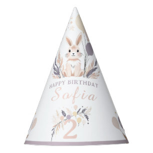 Chapeaux De Fêtes Pastel Boho Rabbit et Ballons Anniversaire