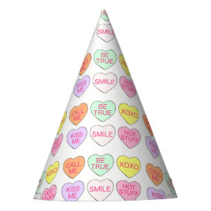 Chapeaux De Fêtes Pastel Candy Heart Saint Valentin Coeurs Candies