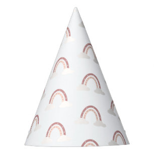 Chapeaux De Fêtes Pastel Pink Rainbow Un premier anniversaire