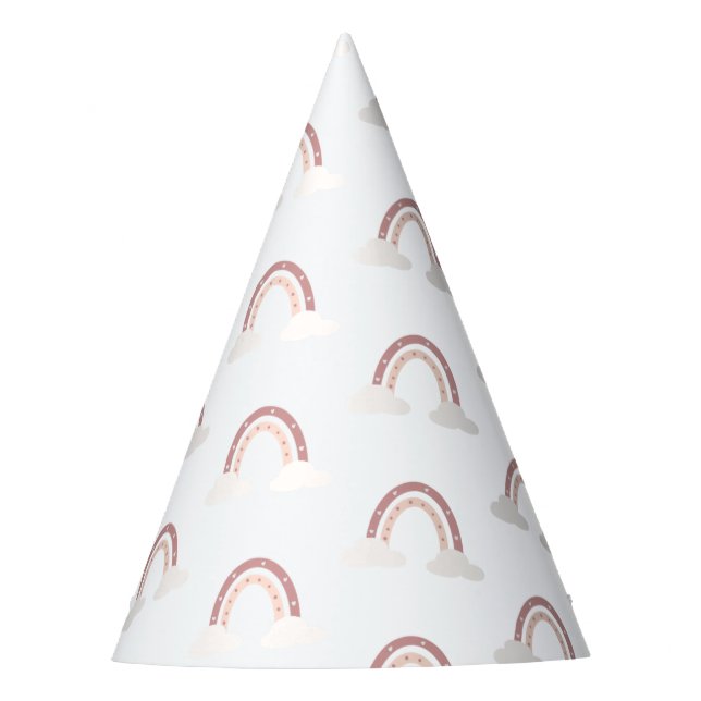 Chapeaux De Fêtes Pastel Pink Rainbow Un premier anniversaire (Devant)