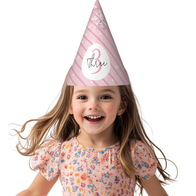 Chapeaux De Fêtes Pastel Pink Winter Wonderland Snowflake (Créateur téléchargé)