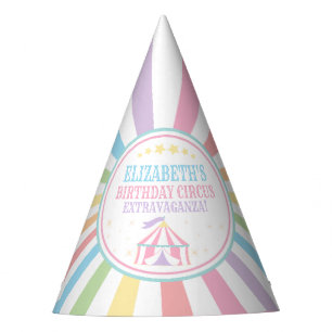 Chapeaux De Fêtes Pastel Rainbow Circus Carnival Casquette d'anniver