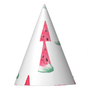 Chapeaux De Fêtes pastèques aquarelles, motif d'été sans soudure.