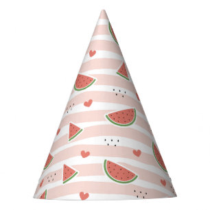 Chapeaux De Fêtes Pastèques rouges, Coeurs, Grandes Pâtes, Motif d'é