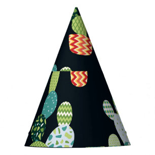Chapeaux De Fêtes Patchwork Cactus Plantes Motif sans couture