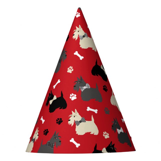 Chapeaux De Fêtes Pâtes et os de Terrier écossais (Devant)