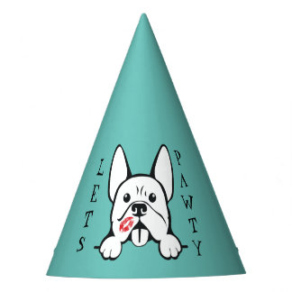 Chapeaux De Fêtes Pawty French Bulldog Paper Party Casquettes