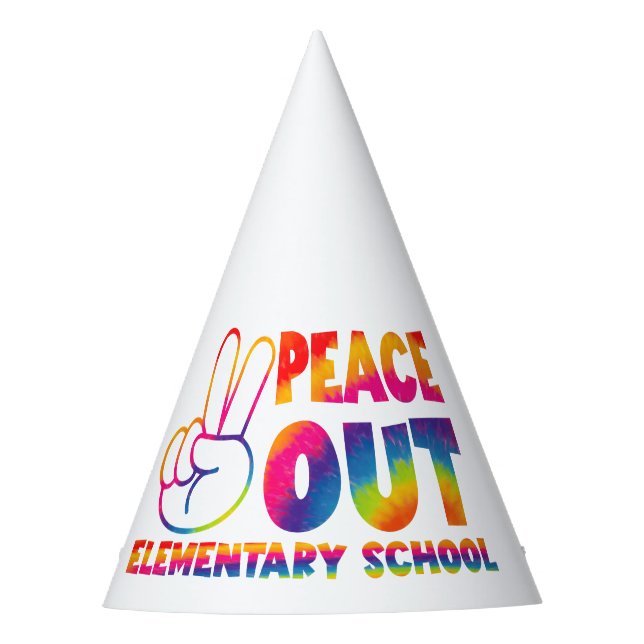 Chapeaux De Fêtes Peace Out Élémentaire École Dernière journée Tie D (Devant)