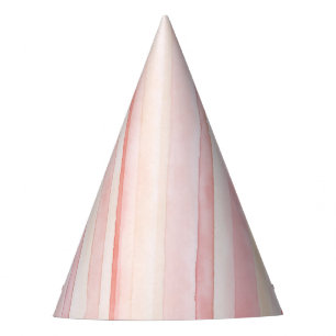 Chapeaux De Fêtes Peach Stripes rose Anniversaire