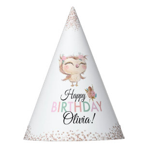 Chapeaux De Fêtes Peachy Owl Faux Parties scintillant Casquette d'an