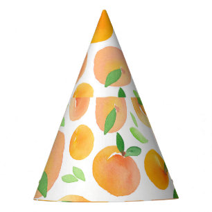 Chapeaux De Fêtes Pêche à l'aquarelle peinte à la main : sans soudur