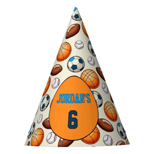 Chapeaux De Fêtes Personalized Birthday Sports Theme  (Devant)