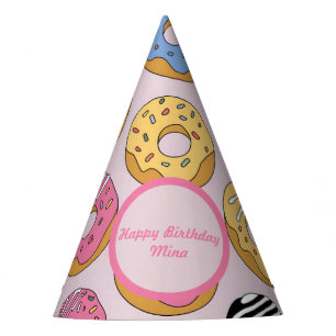 Chapeaux De Fêtes Personalized Donut-Themed Birthday Cone
