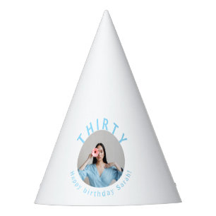 Chapeaux De Fêtes Personnalisé Blanc 30e Casquette de fête d'anniver