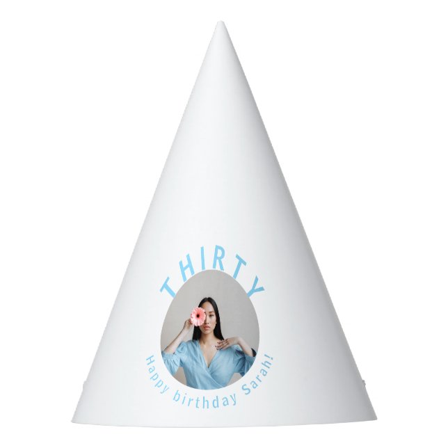 Chapeaux De Fêtes Personnalisé Blanc 30e Casquette de fête d'anniver (Devant)