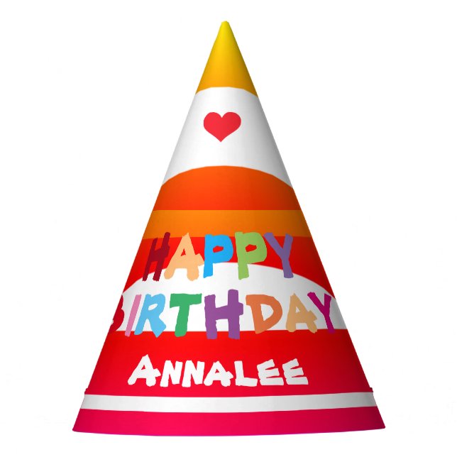 Chapeaux De Fêtes Personnalisé moderne Anniversaire Nom Cool mignon  (Devant)