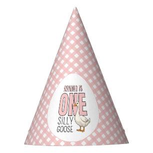 Chapeaux De Fêtes Personnalisé Rose moderne une oie sotte premier an