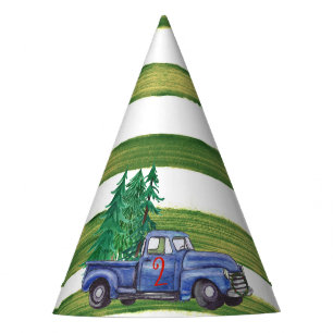 Chapeaux De Fêtes Petit Camion bleu inspiré Anniversaire - Bande ver