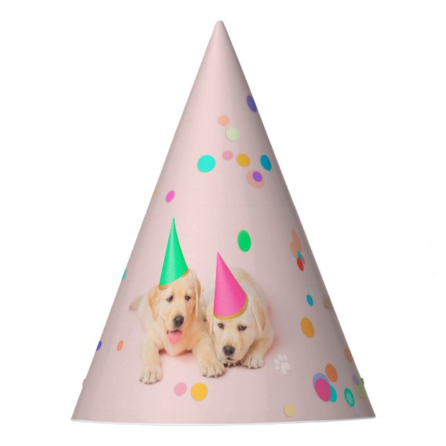 Chapeaux De Fêtes Petit Chiot rose pour l'anniversaire (Devant)
