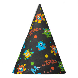 Chapeaux De Fêtes Petit Monster tableau noir 1er anniversaire