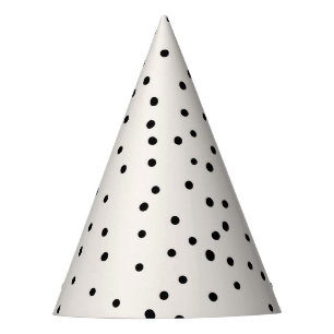 Chapeaux De Fêtes Petit pois minimaliste Noir Anniversaire