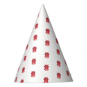 Chapeaux De Fêtes Petit Robot rouge rétro