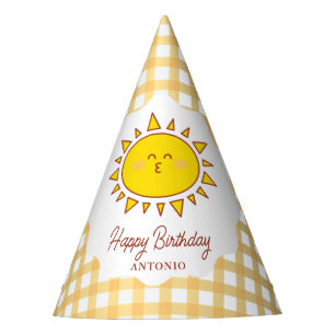 Chapeaux De Fêtes Petit Soleil En vichy Enfants Joyeux Anniversaire