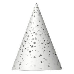 Chapeaux De Fêtes Petite Argent-Gris Étoiles Casquette-Blanc