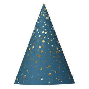 Chapeaux De Fêtes Petite partie d'or Casquette-Teal d'étoiles