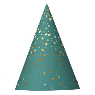 Chapeaux De Fêtes Petite partie d'or Casquette-Teal d'étoiles