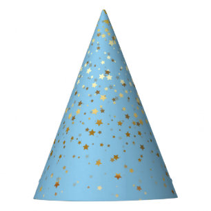 Chapeaux De Fêtes Petite partie d'or d'étoiles Casquette-Bleue