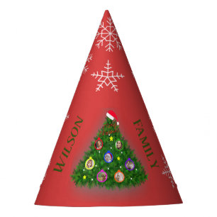 Chapeaux De Fêtes Photo de l'arbre de Noël familial