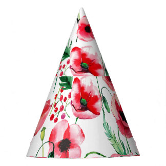 Chapeaux De Fêtes Photos rouges : aquarelle illustration florale