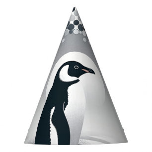 Chapeaux De Fêtes Pingouin En Géométrie Grise Cercle Dot Beach Motif