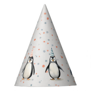 Chapeaux De Fêtes Pingouins de fête, aquarelle, anniversaire d'enfan