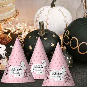 Chapeaux De Fêtes Pink Éffrayant Halloween Joyeux Anniversaire Nom