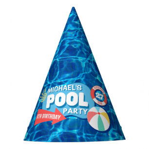 Chapeaux De Fêtes Piscine d'été Fête Tropicale Anniversaire Bleu