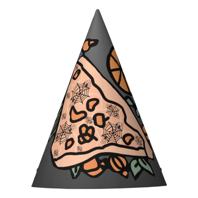 Chapeaux De Fêtes Pizza rétro avec torsion Citrouille (Devant)