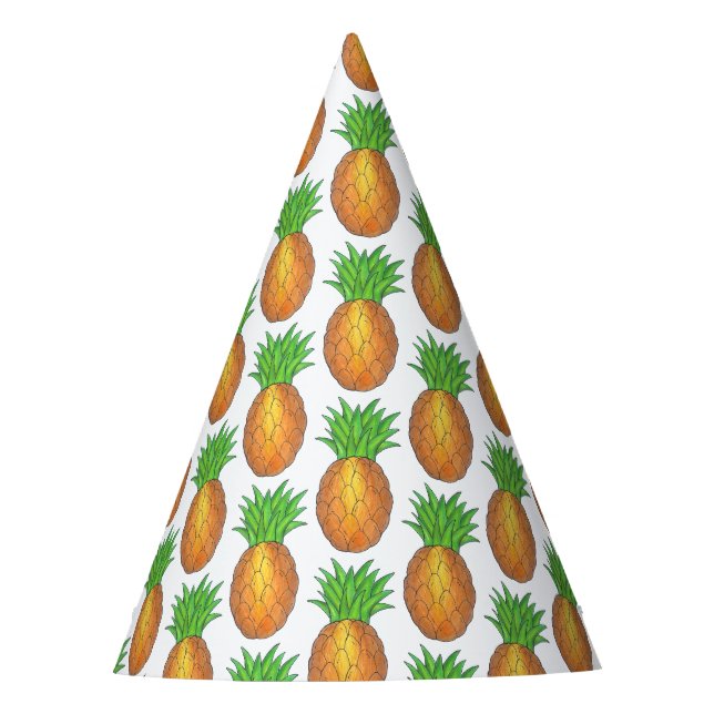 Chapeaux De Fêtes Plage d'ananas tropicale Hawaiian Island Imprimer (Devant)