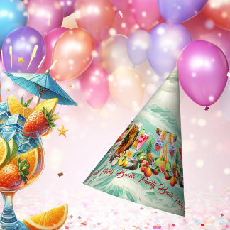 Chapeaux De Fêtes Plage Fruits tropicaux Cocktails Bachelorette Part