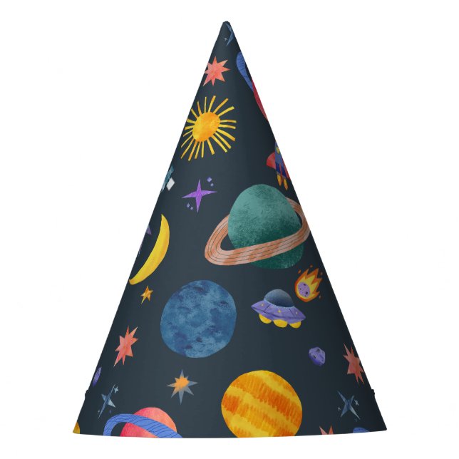 Chapeaux De Fêtes Planètes spatiales Astronaut Lune Étoiles Annivers (Devant)