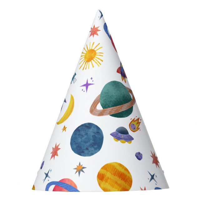 Chapeaux De Fêtes Planètes spatiales Astronaut Lune Étoiles Annivers (Devant)