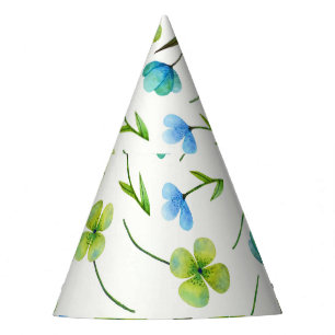 Chapeaux De Fêtes Plantes aquarelle : Motif Floral sans joint.