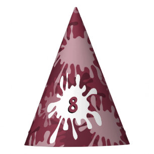 Chapeaux De Fêtes Plat de peinture rouge amusant 8e anniversaire Pap