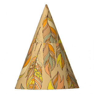 Chapeaux De Fêtes Plumes Abstraites colorées : Motif Vintage