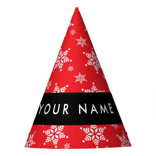 Chapeaux De Fêtes Pneus blancs, Rouge, Votre nom, Personnaliser