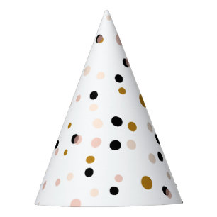 Chapeaux De Fêtes Points Confetti rose et or Festif Moderne