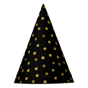 Chapeaux De Fêtes Points élégants de confettis de noir et de feuil