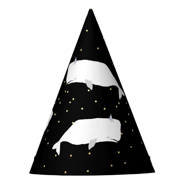 Chapeaux De Fêtes Points Or Blancs mignons Noir (Devant)